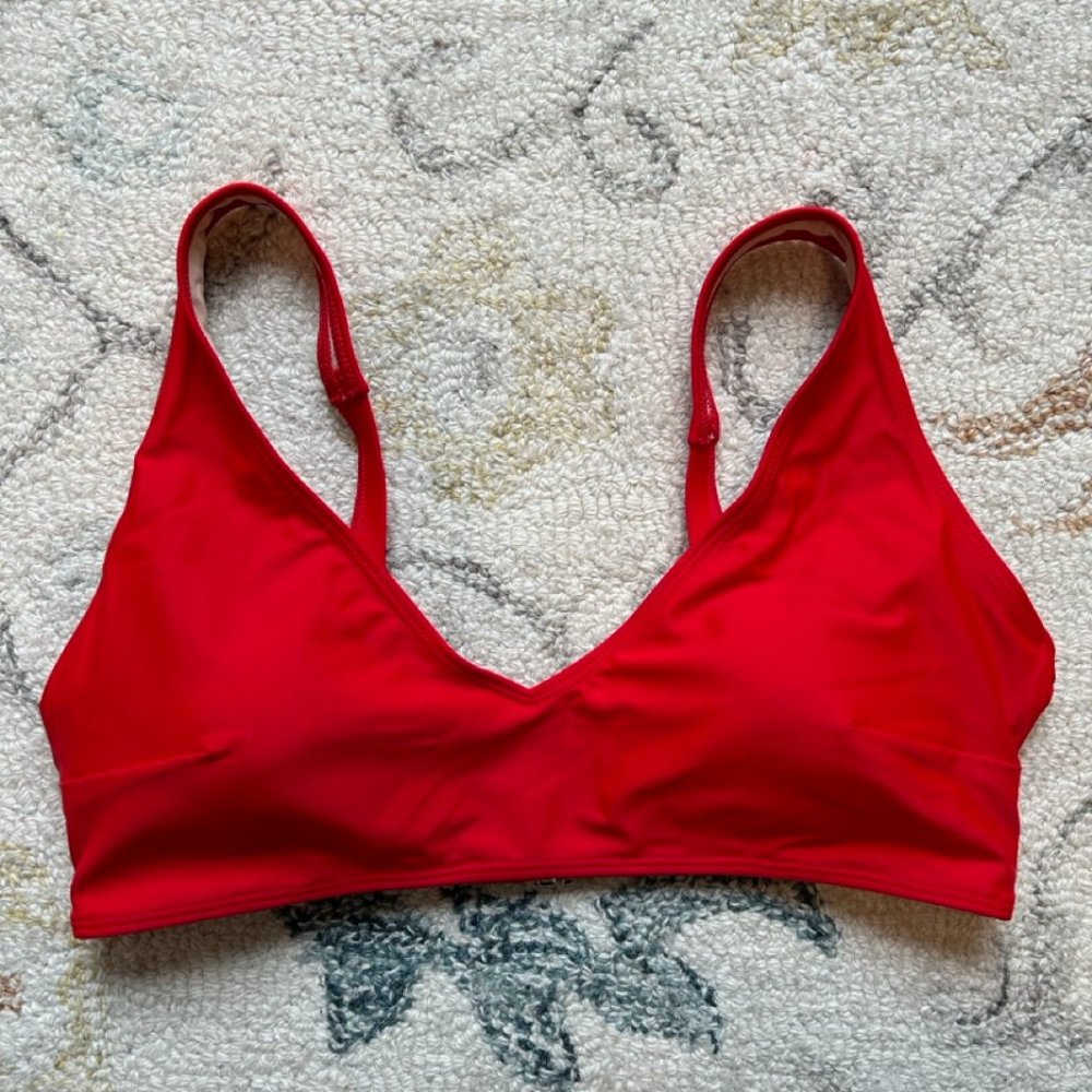 Lava Red Scoop-neck Bikini Top